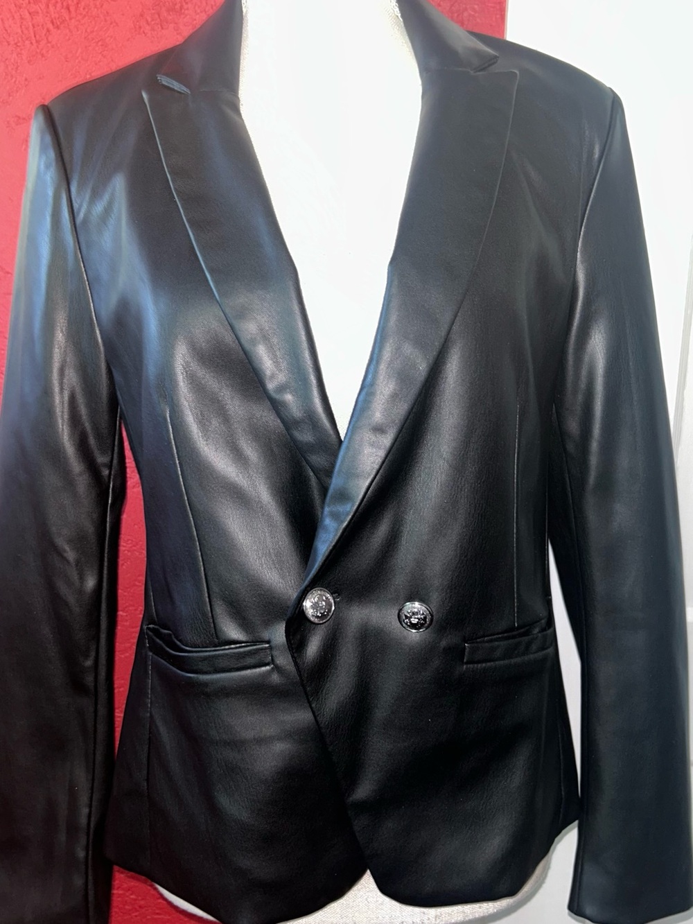 Classic Black faux Leather Blazer - size small by BB Dakota/Steve Madden